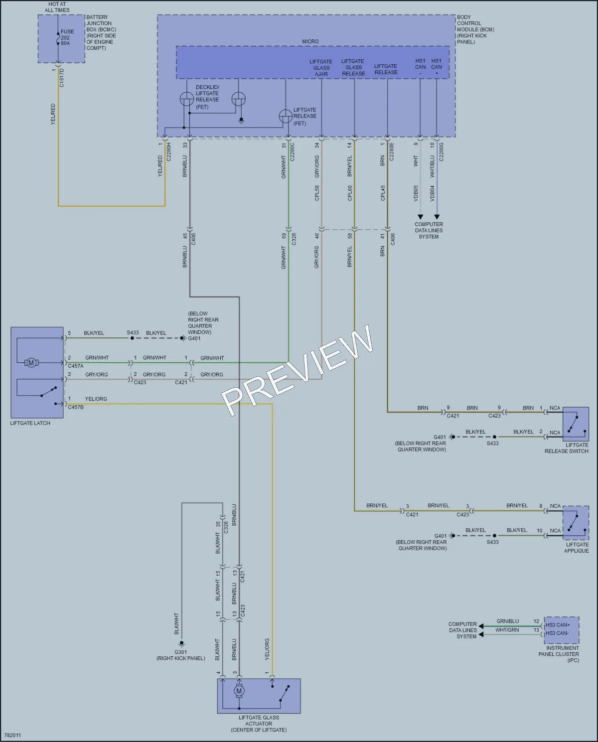 2022 Ford Expedition Trunk Tailgate Fuel Door wiring diagram preview