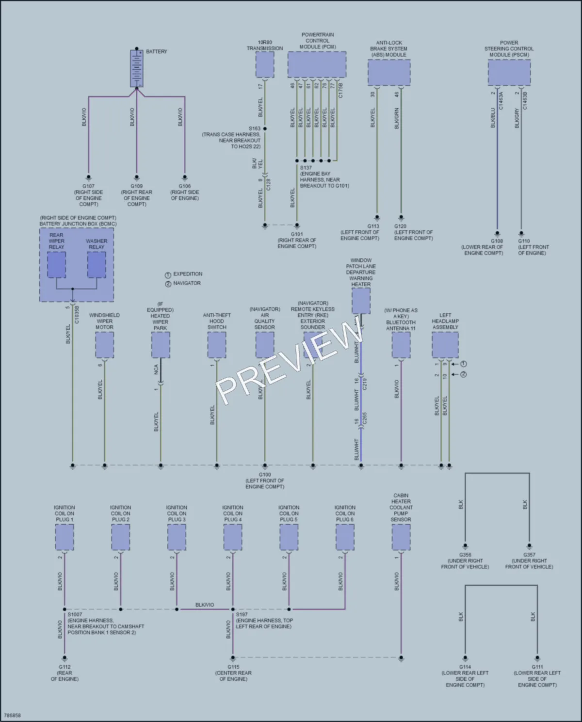 2022 Ford ExpeditionMAX Ground Distribution wiring diagram preview