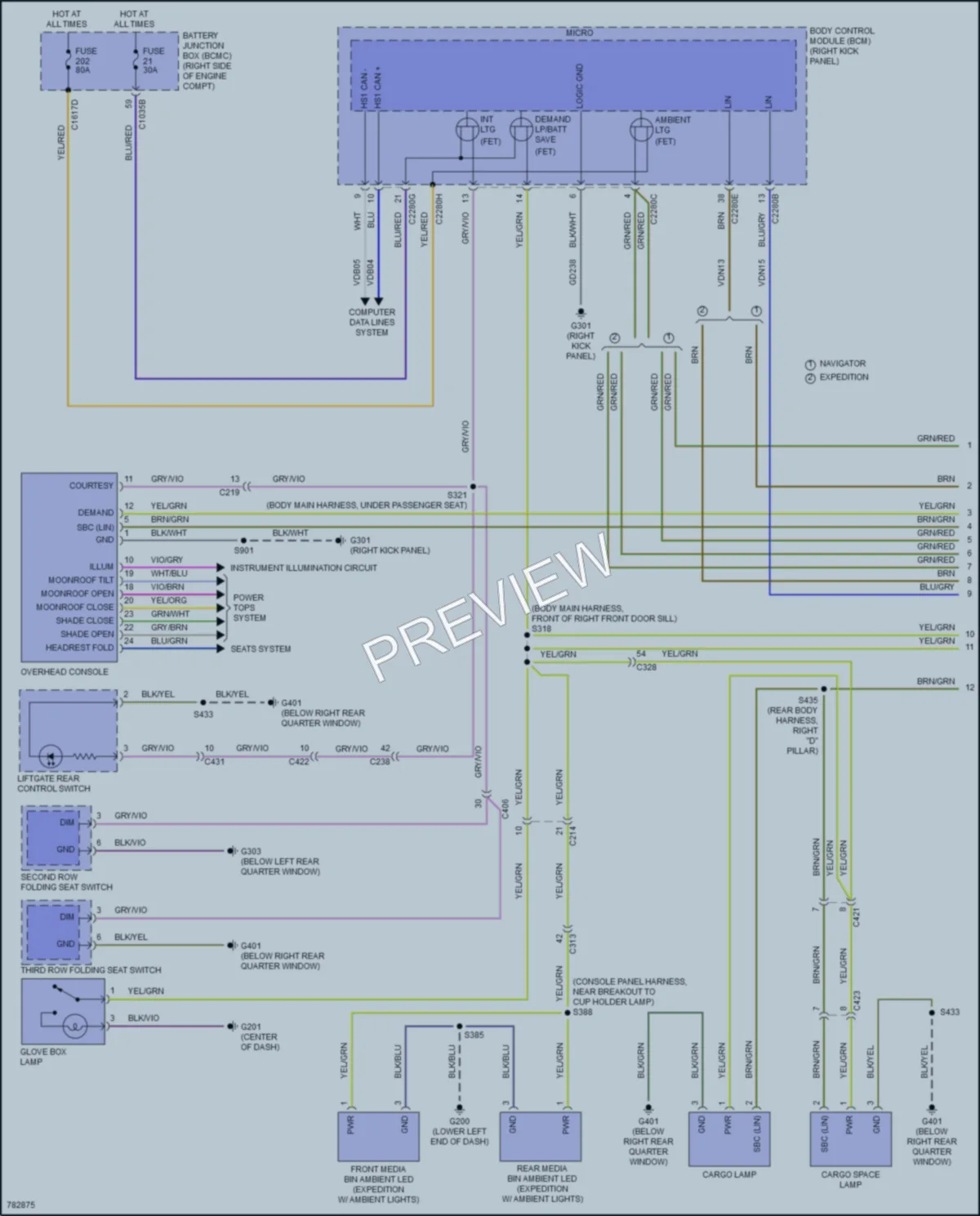 2022 Ford ExpeditionMAX Interior Lights wiring diagram preview