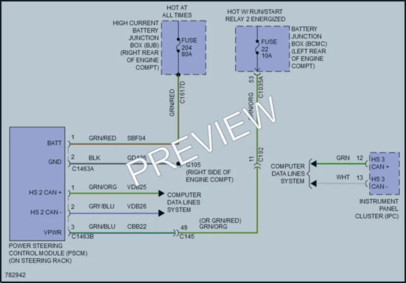 2022 Ford Explorer Electronic Power Steering wiring diagram preview