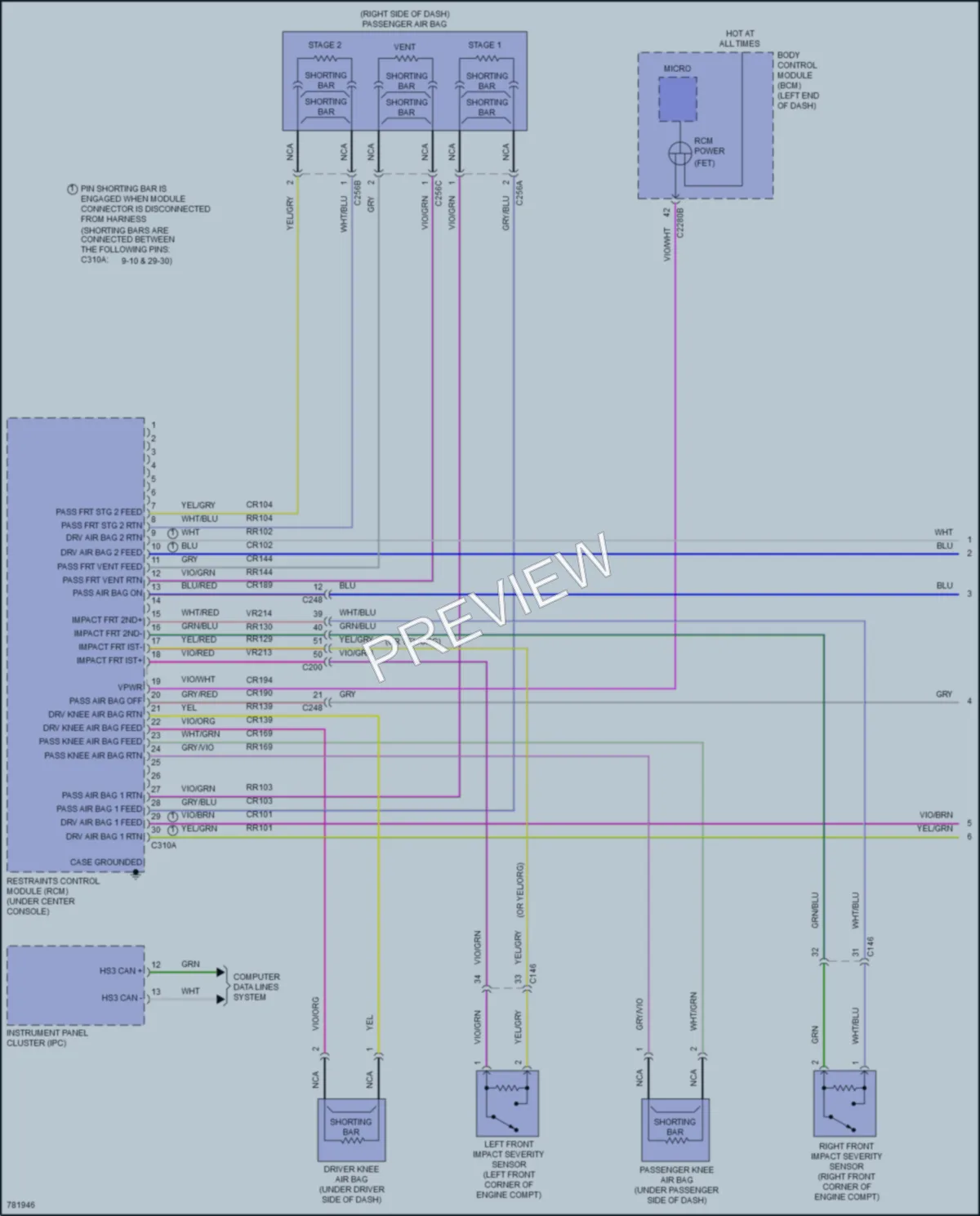 2022 Ford Explorer Supplemental Restraints wiring diagram preview