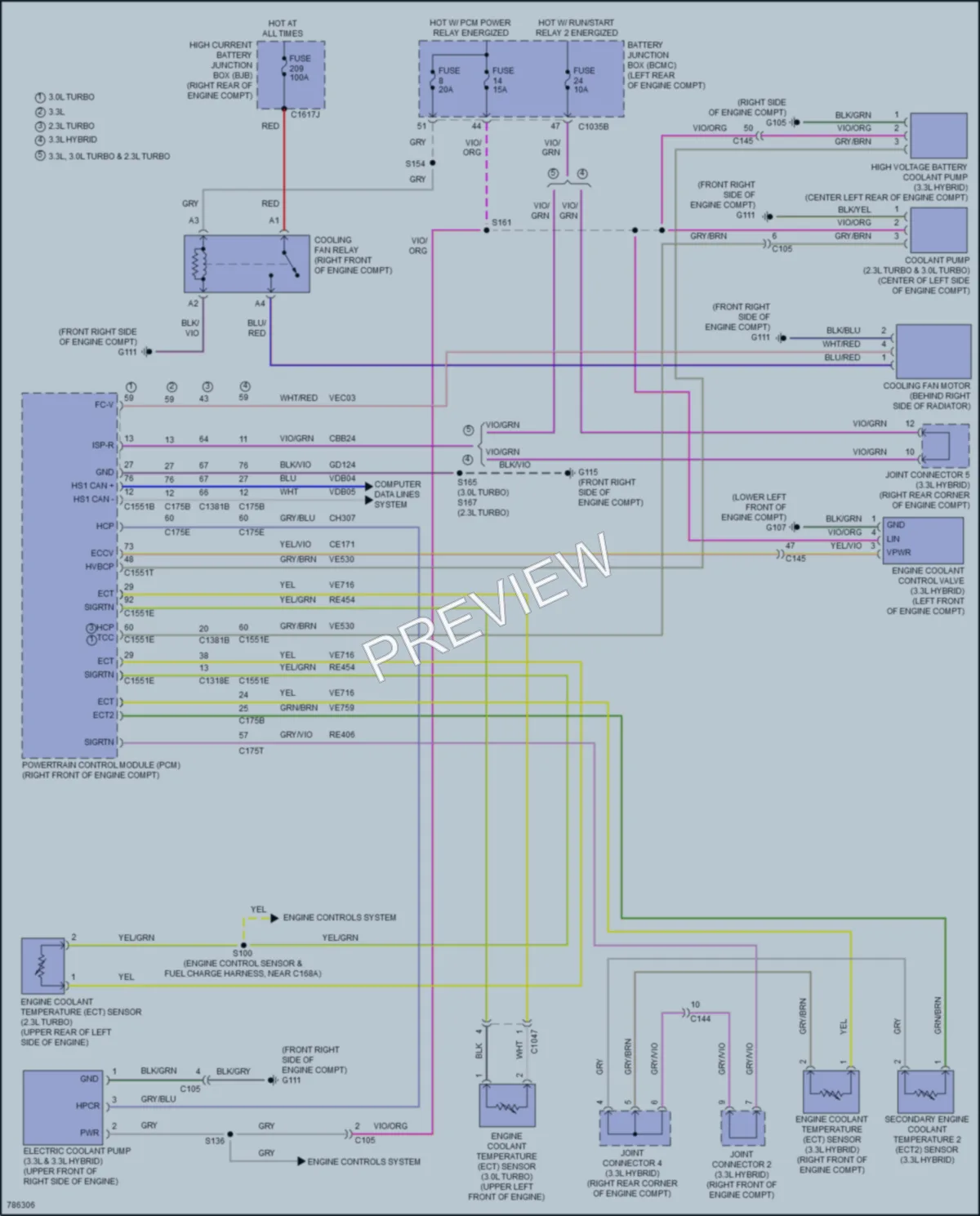 2022 Ford ExplorerHybrid Cooling Fan wiring diagram preview