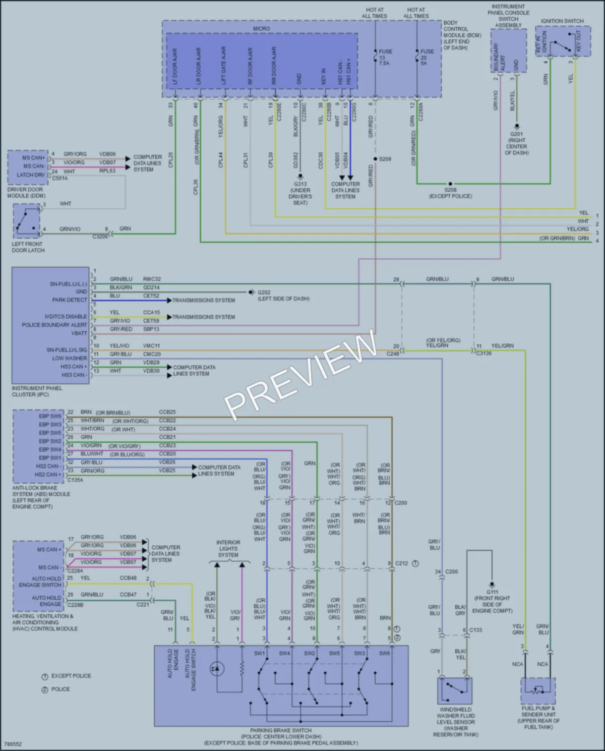 2022 Ford ExplorerHybrid Instrument Cluster wiring diagram preview