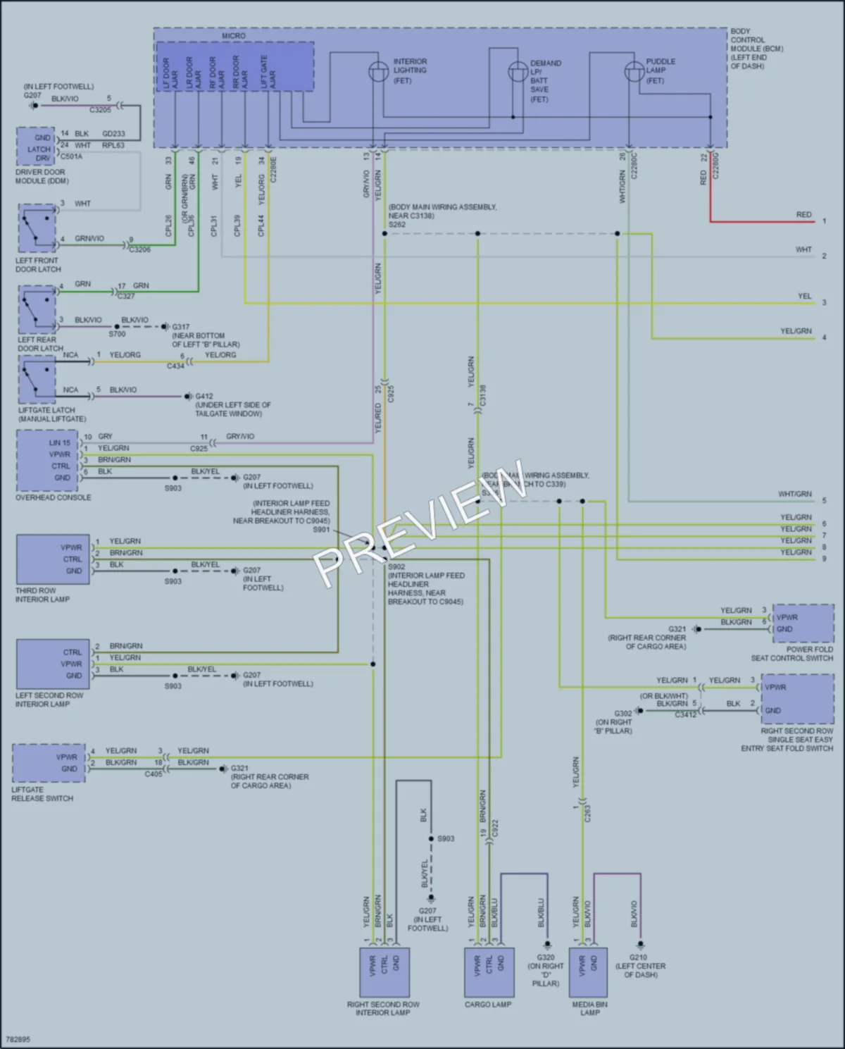 2022 Ford ExplorerHybrid Interior Lights wiring diagram preview