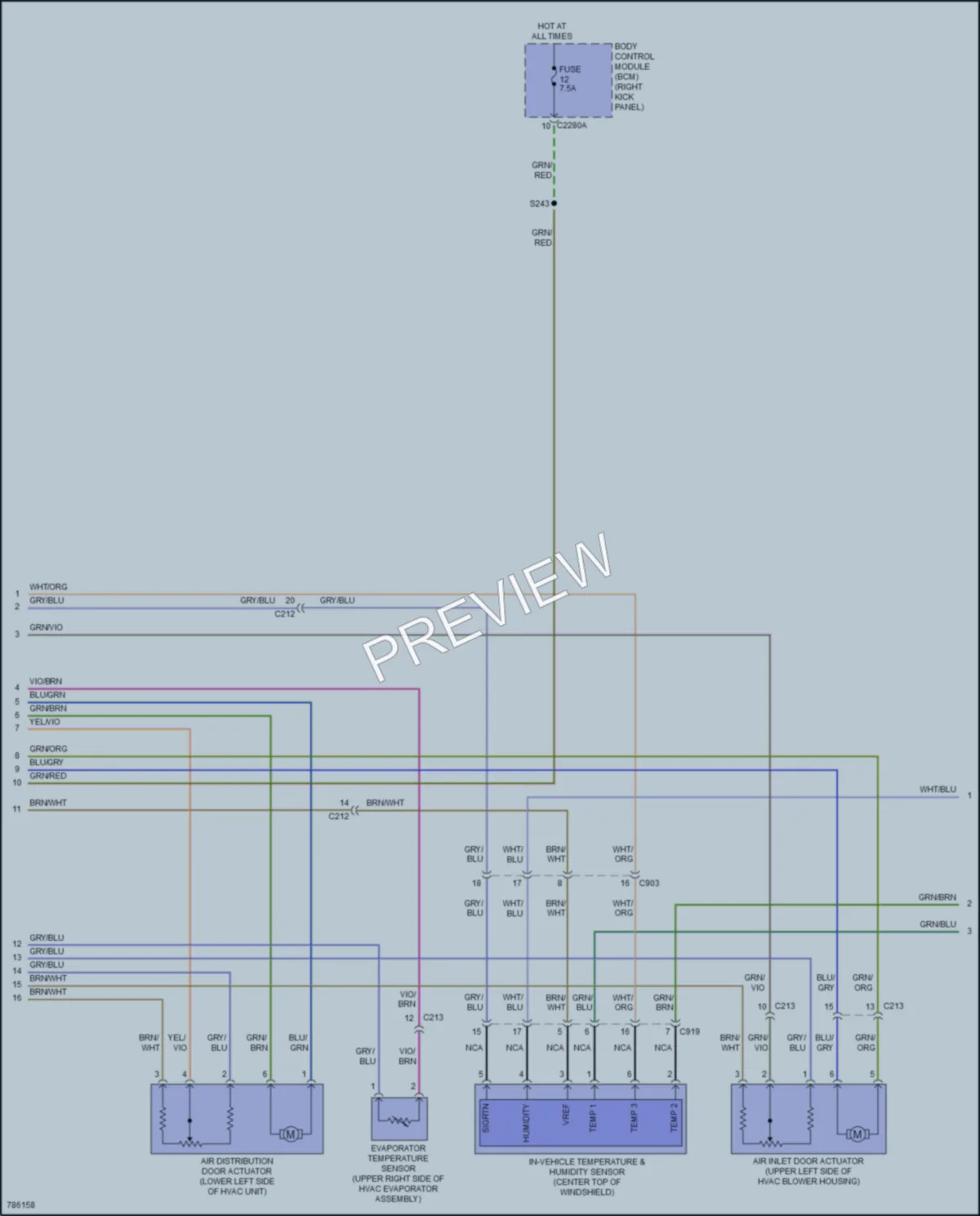 2022 Ford F150 Air Conditioning wiring diagram preview