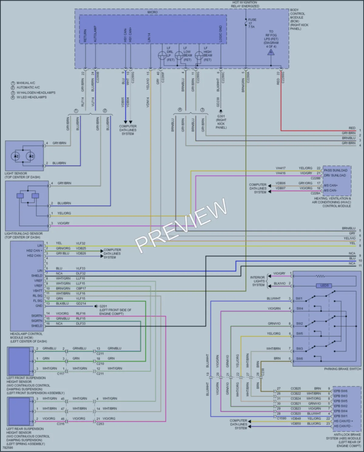 2022 Ford F150 Headlights wiring diagram preview