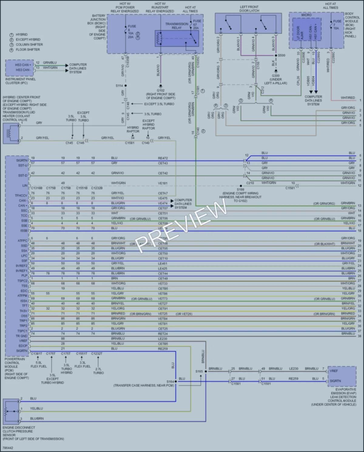 2022 Ford F150 Transmission wiring diagram preview