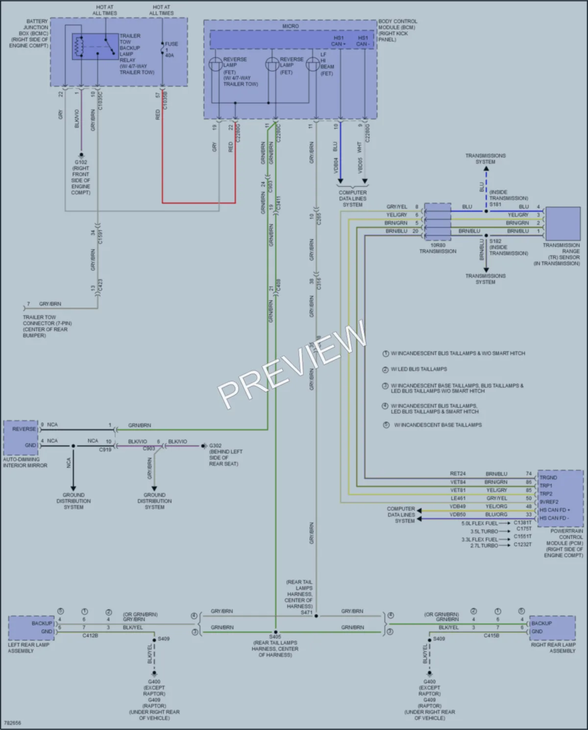 2022 Ford F150Hybrid Exterior Lights wiring diagram preview