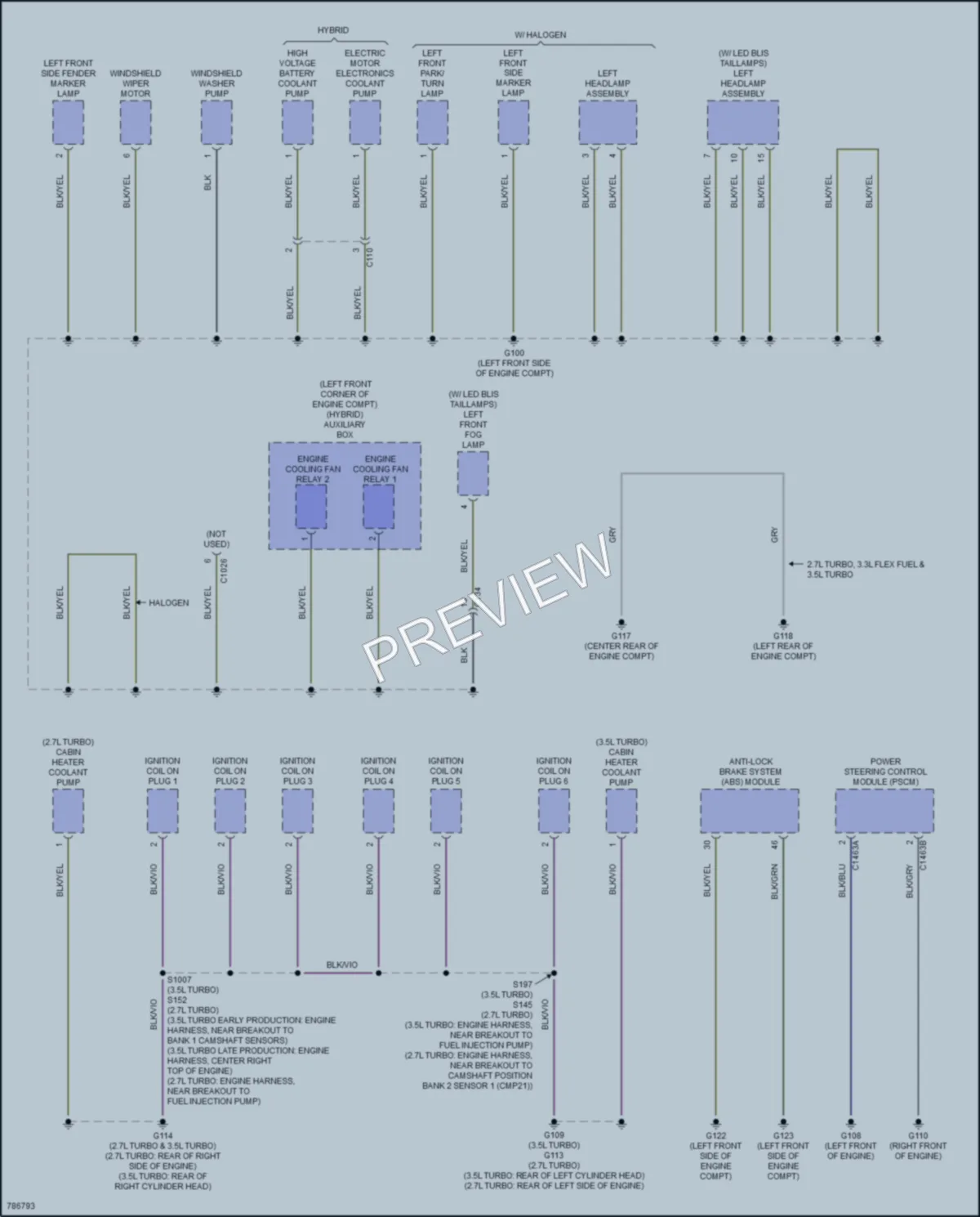 2022 Ford F150Hybrid Ground Distribution wiring diagram preview