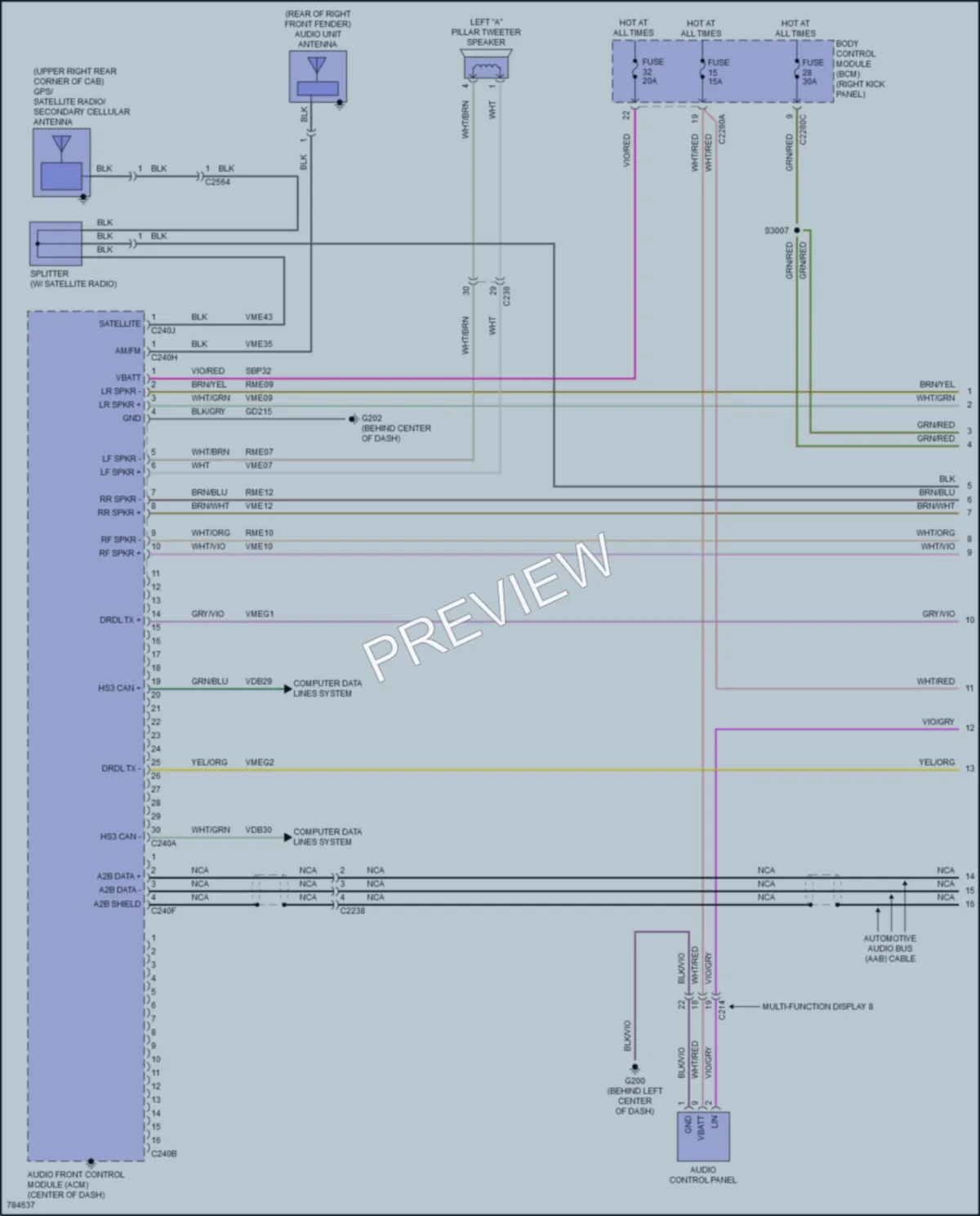 2022 Ford F150Hybrid Radio wiring diagram preview