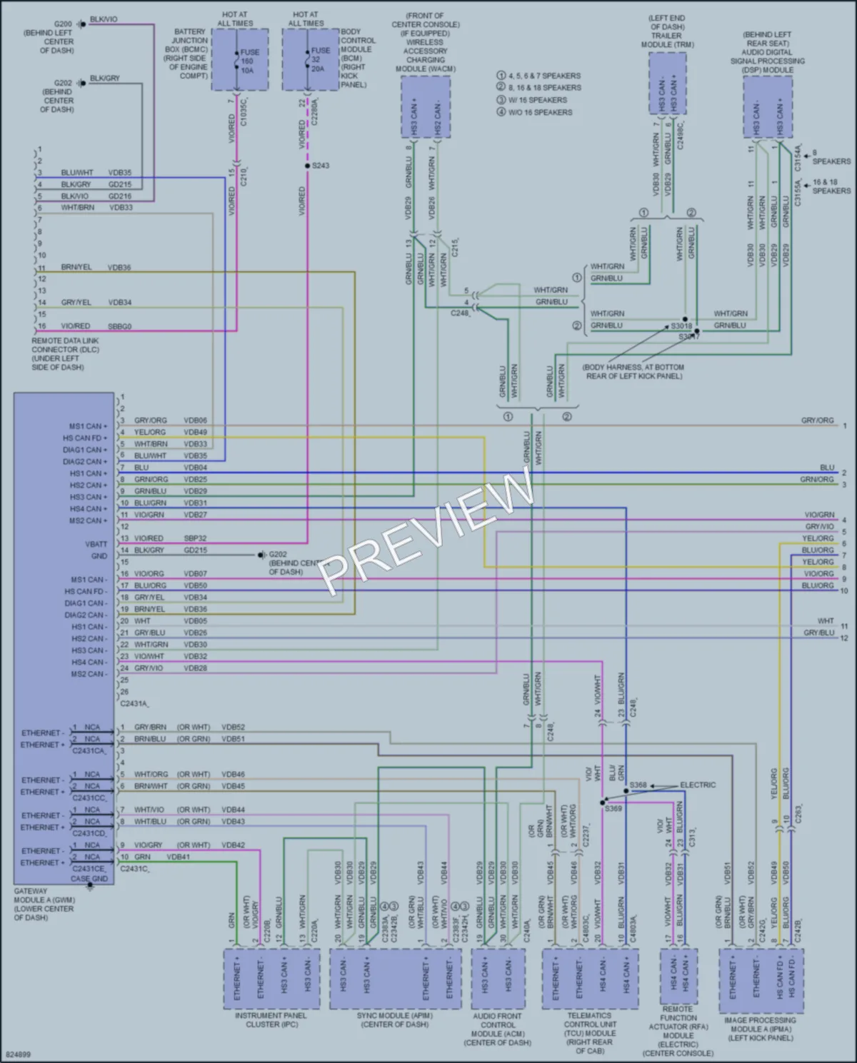 2022 Ford F150Lightning Computer Data Lines wiring diagram preview