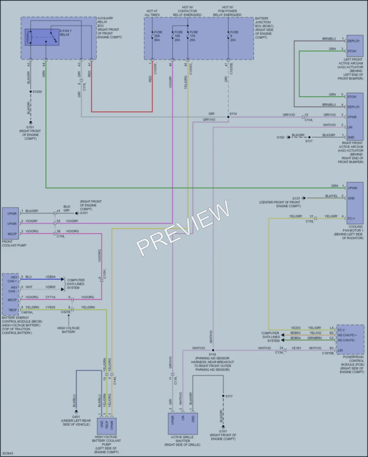 2022 Ford F150Lightning Cooling Fan wiring diagram preview