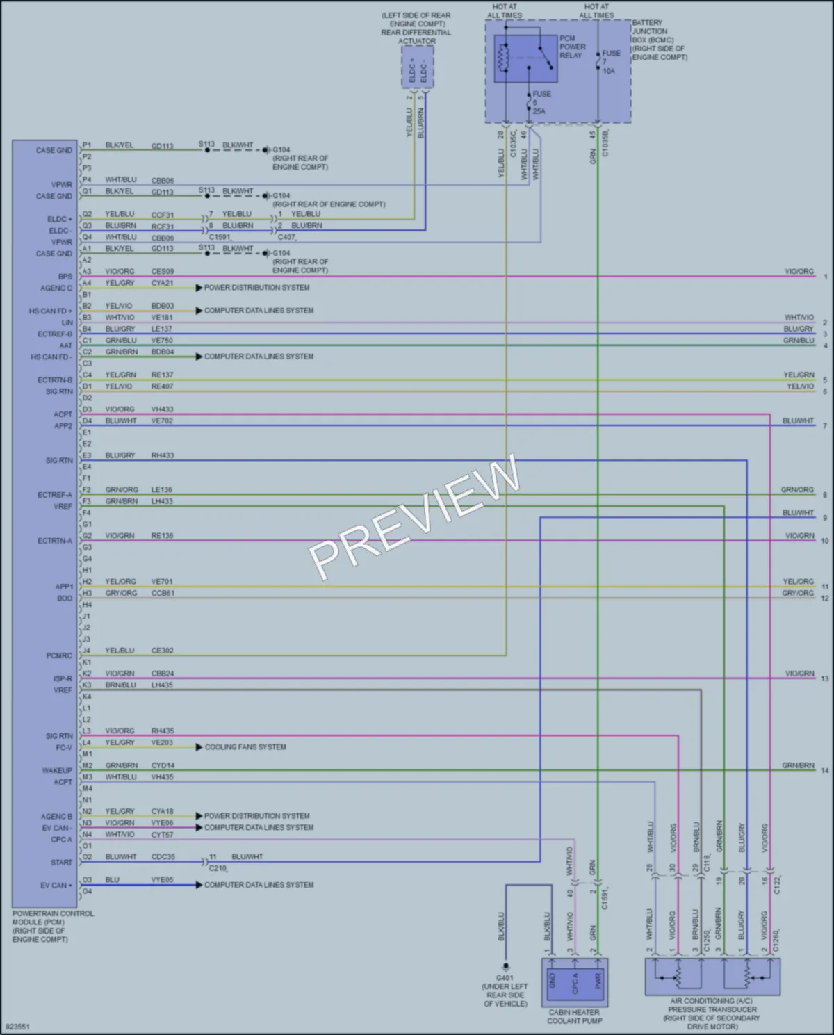 2022 Ford F150Lightning Engine Performance wiring diagram preview