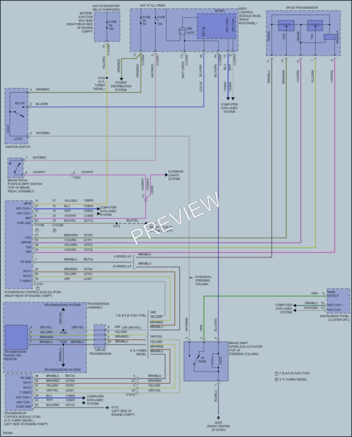 2022 Ford F250SuperDuty Shift Interlock wiring diagram preview