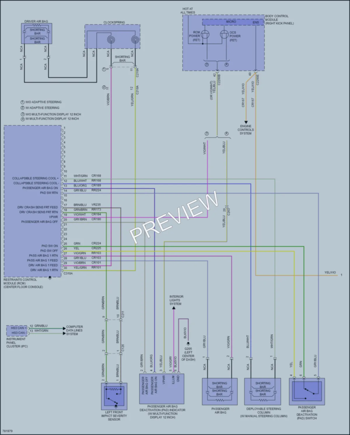 2022 Ford F250SuperDuty Supplemental Restraints wiring diagram preview