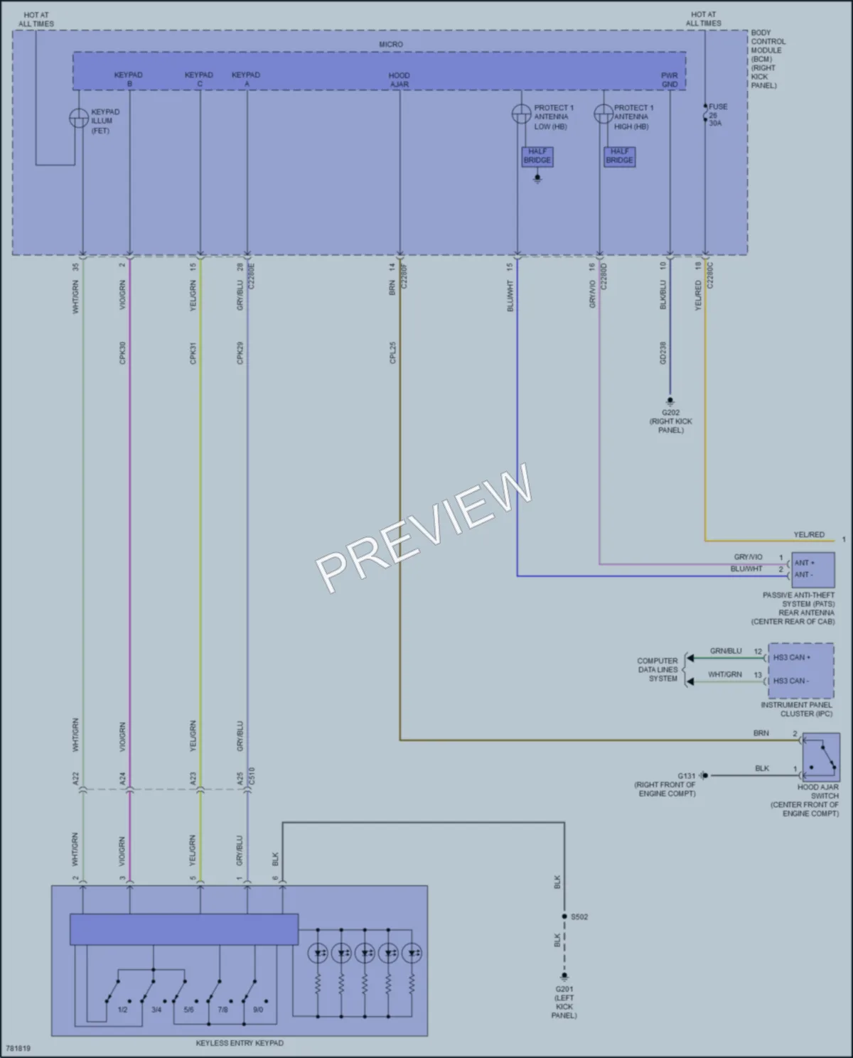 2022 Ford F350SuperDuty Anti Theft wiring diagram preview
