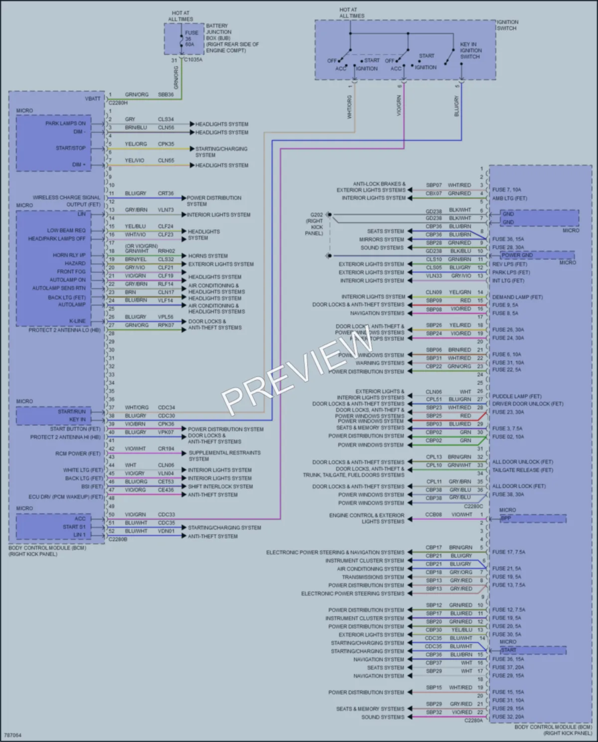 2022 Ford F350SuperDuty Body Control Modules wiring diagram preview