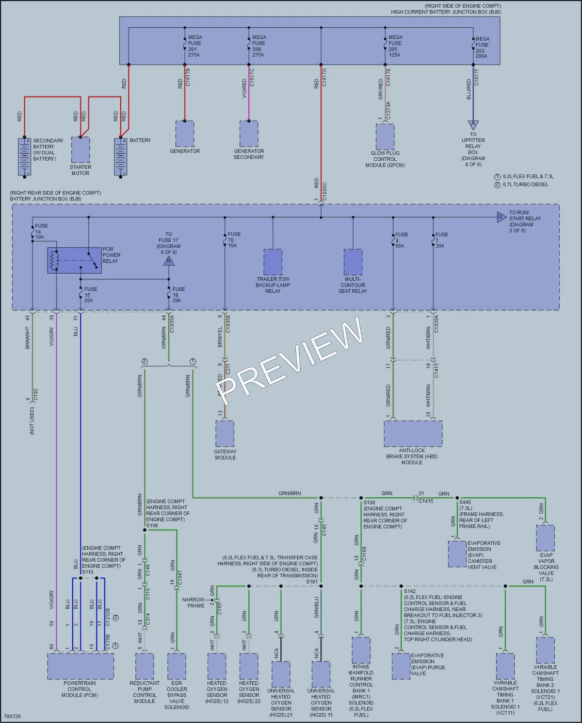 2022 Ford F350SuperDuty Power Distribution wiring diagram preview