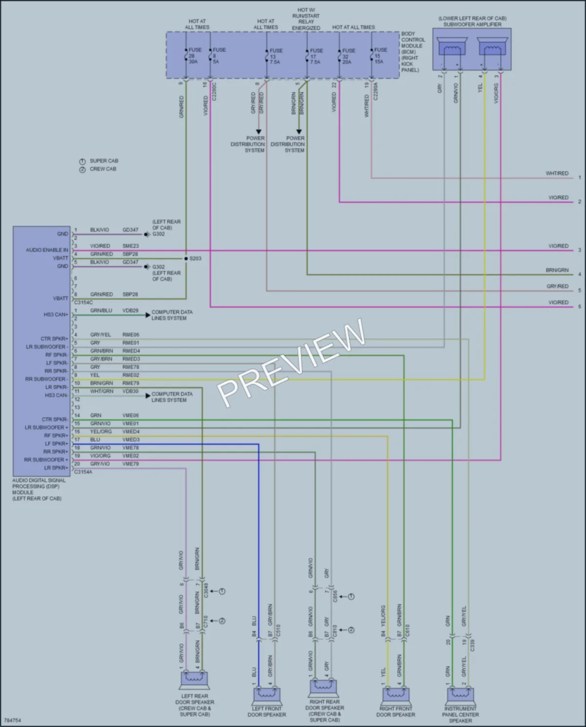 2022 Ford F350SuperDuty Radio wiring diagram preview
