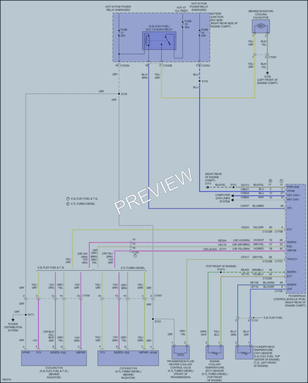 2022 Ford F450SuperDuty Cooling Fan wiring diagram preview