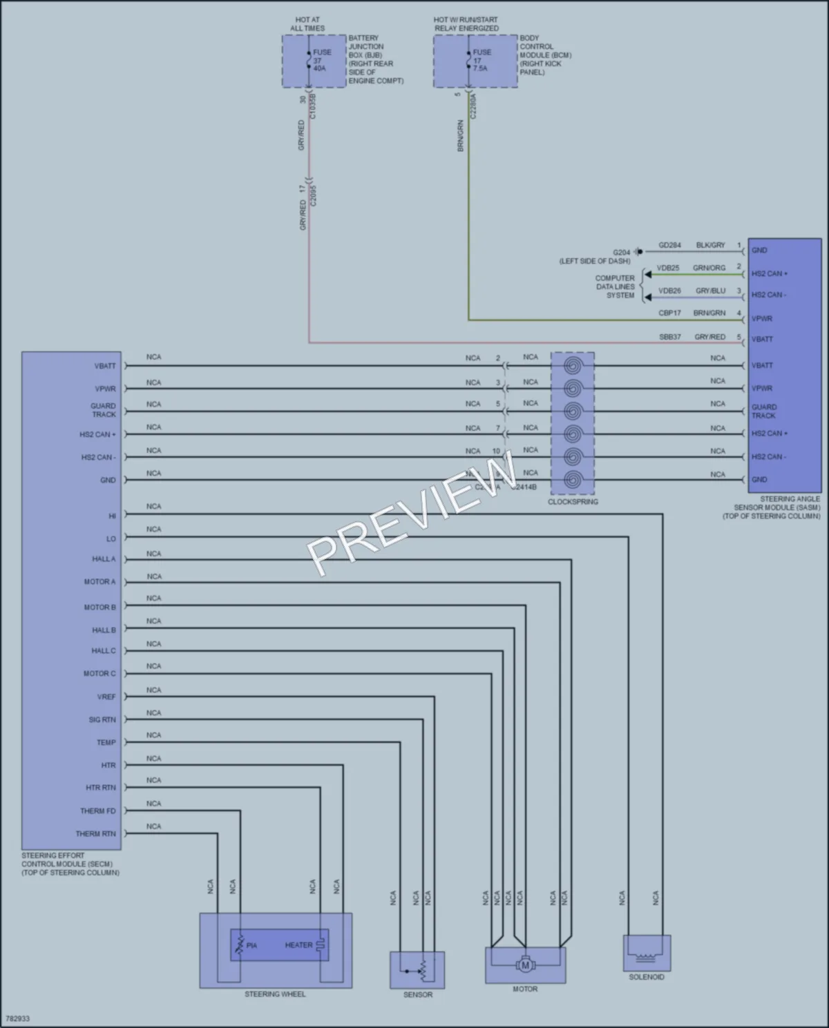 2022 Ford F450SuperDuty Electronic Power Steering wiring diagram preview