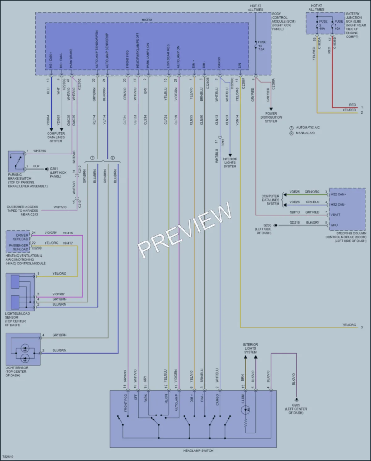 2022 Ford F450SuperDuty Headlights wiring diagram preview