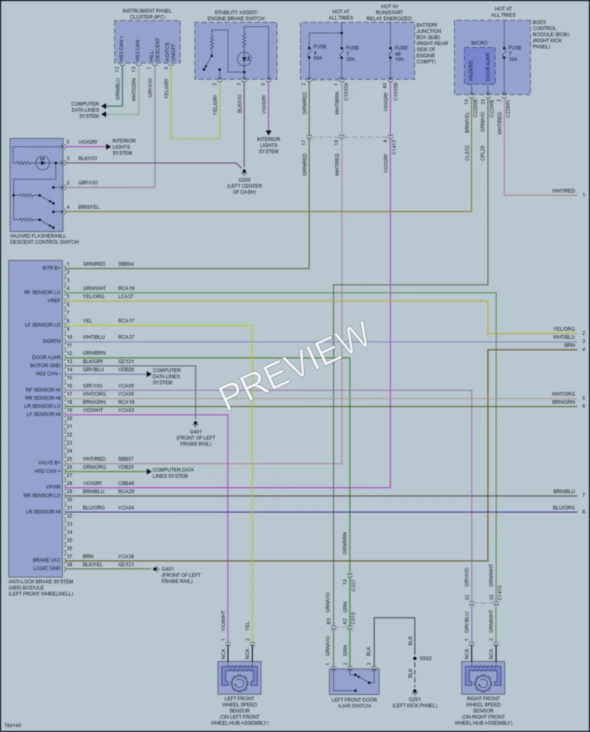 2022 Ford F550ChsCab Anti Lock Brakes wiring diagram preview