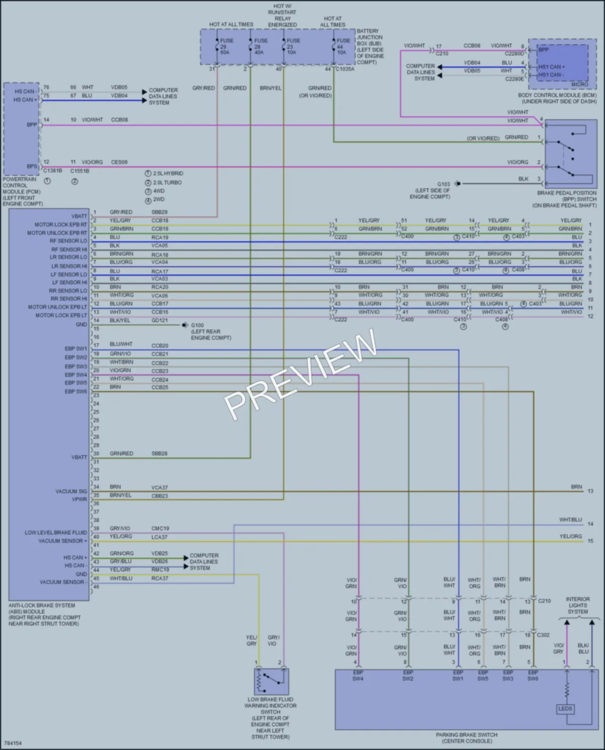 2022 Ford Maverick Anti Lock Brakes wiring diagram preview