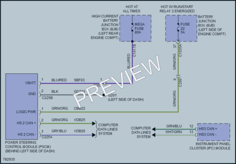 2022 Ford Maverick Electronic Power Steering wiring diagram preview