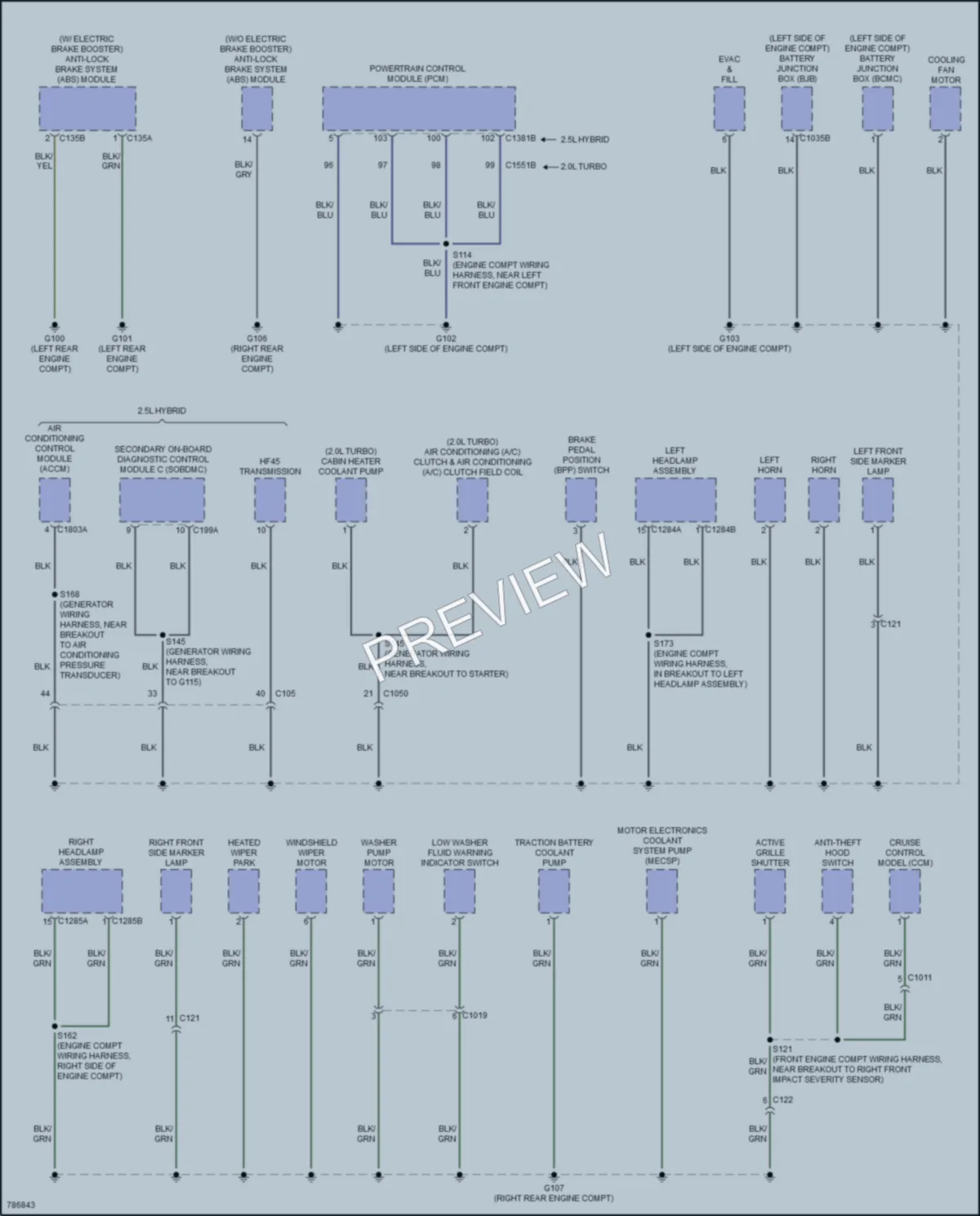 2022 Ford Maverick Ground Distribution wiring diagram preview
