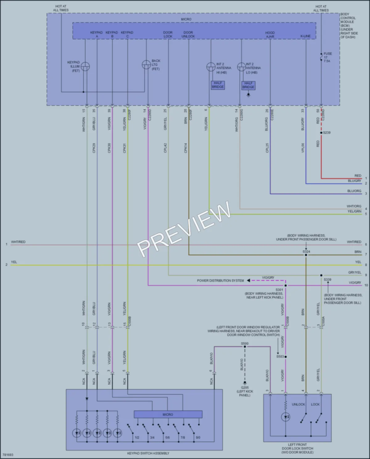 2022 Ford Maverick Power Door Locks wiring diagram preview