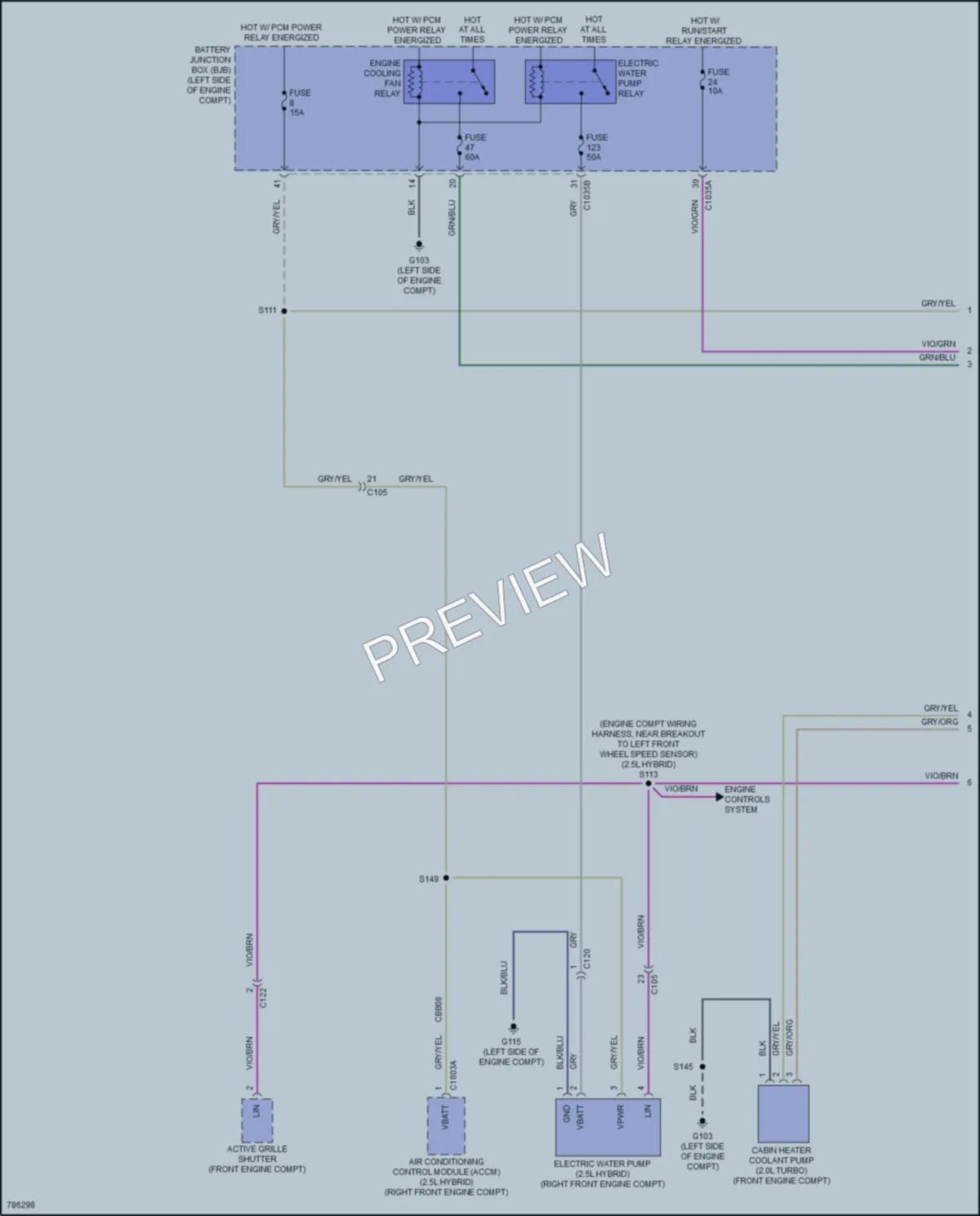 2022 Ford MaverickHybrid Cooling Fan wiring diagram preview
