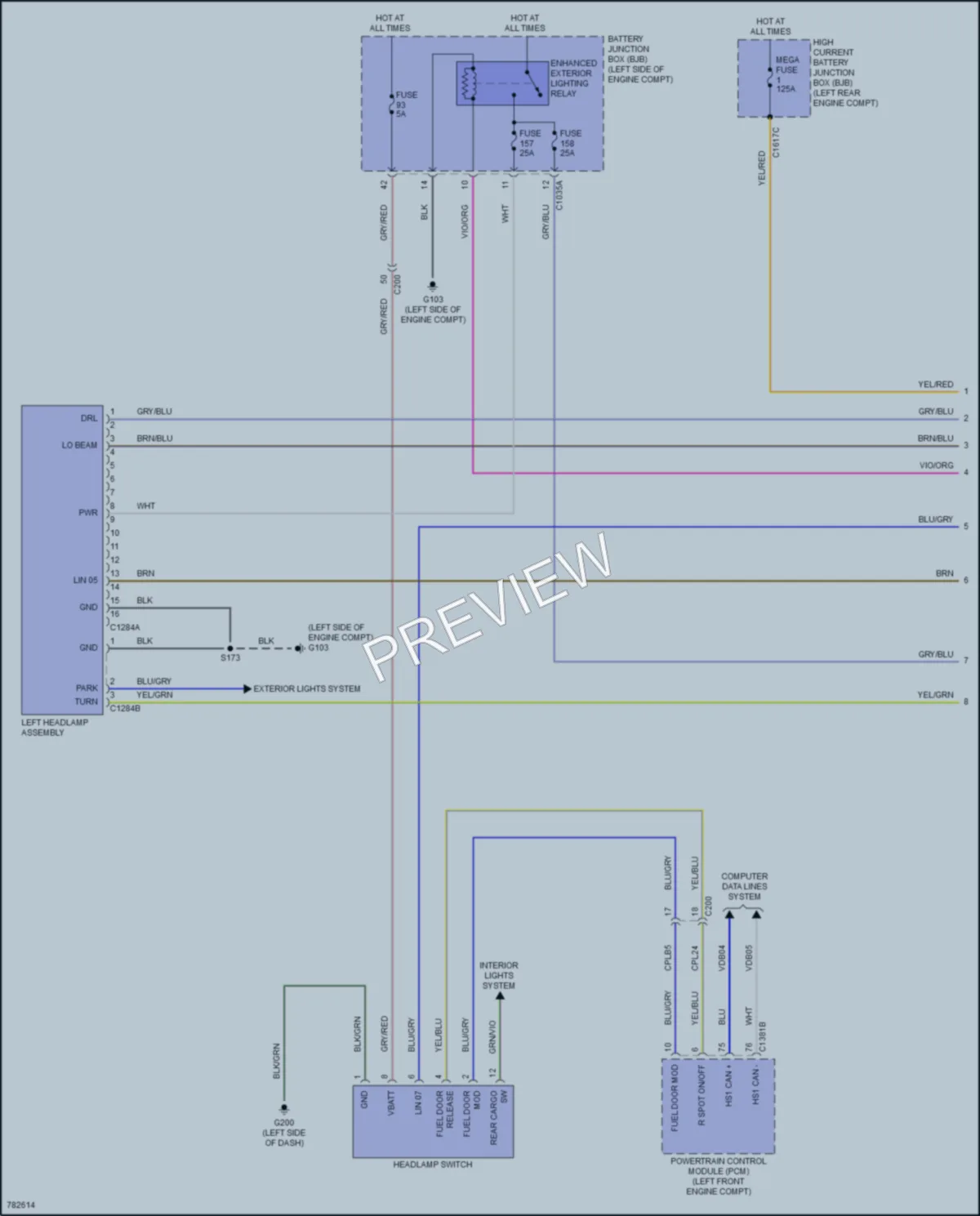 2022 Ford MaverickHybrid Headlights wiring diagram preview