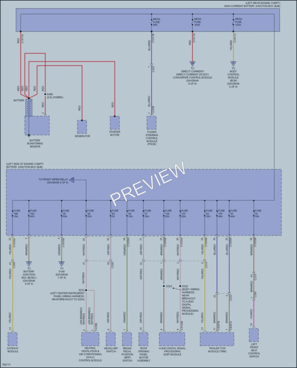 2022 Ford MaverickHybrid Power Distribution wiring diagram preview