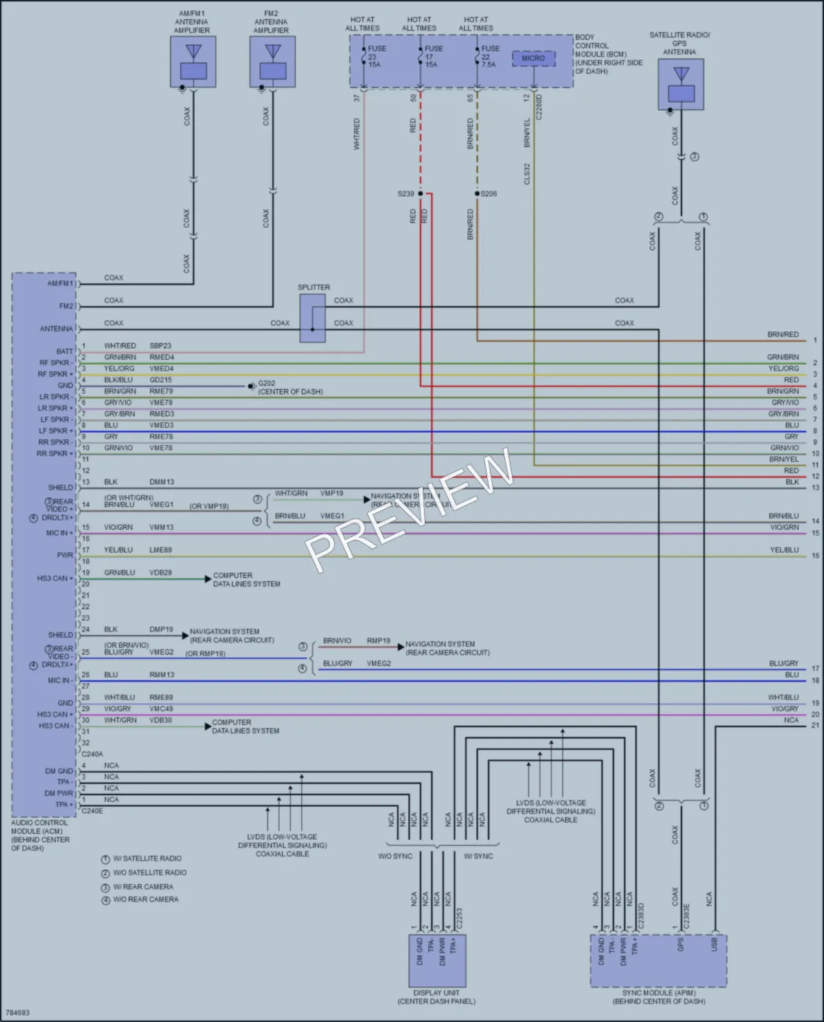 2022 Ford MaverickHybrid Radio wiring diagram preview