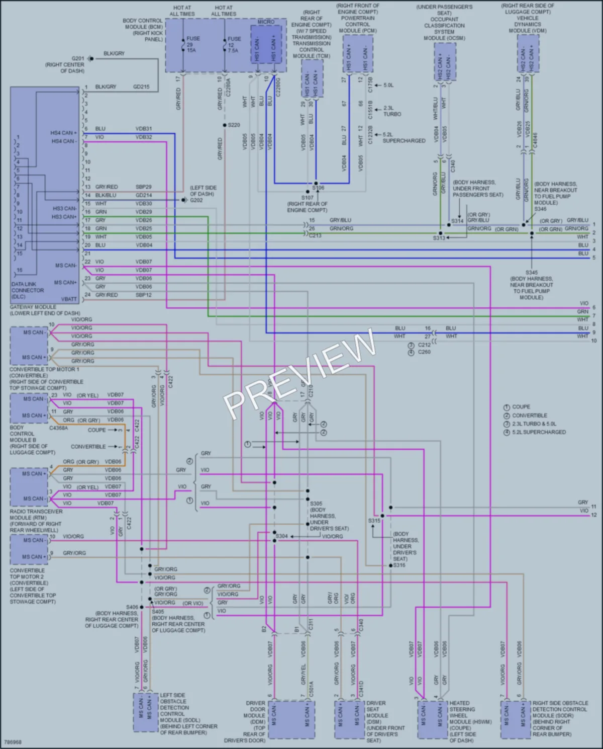 2022 Ford Mustang Computer Data Lines wiring diagram preview