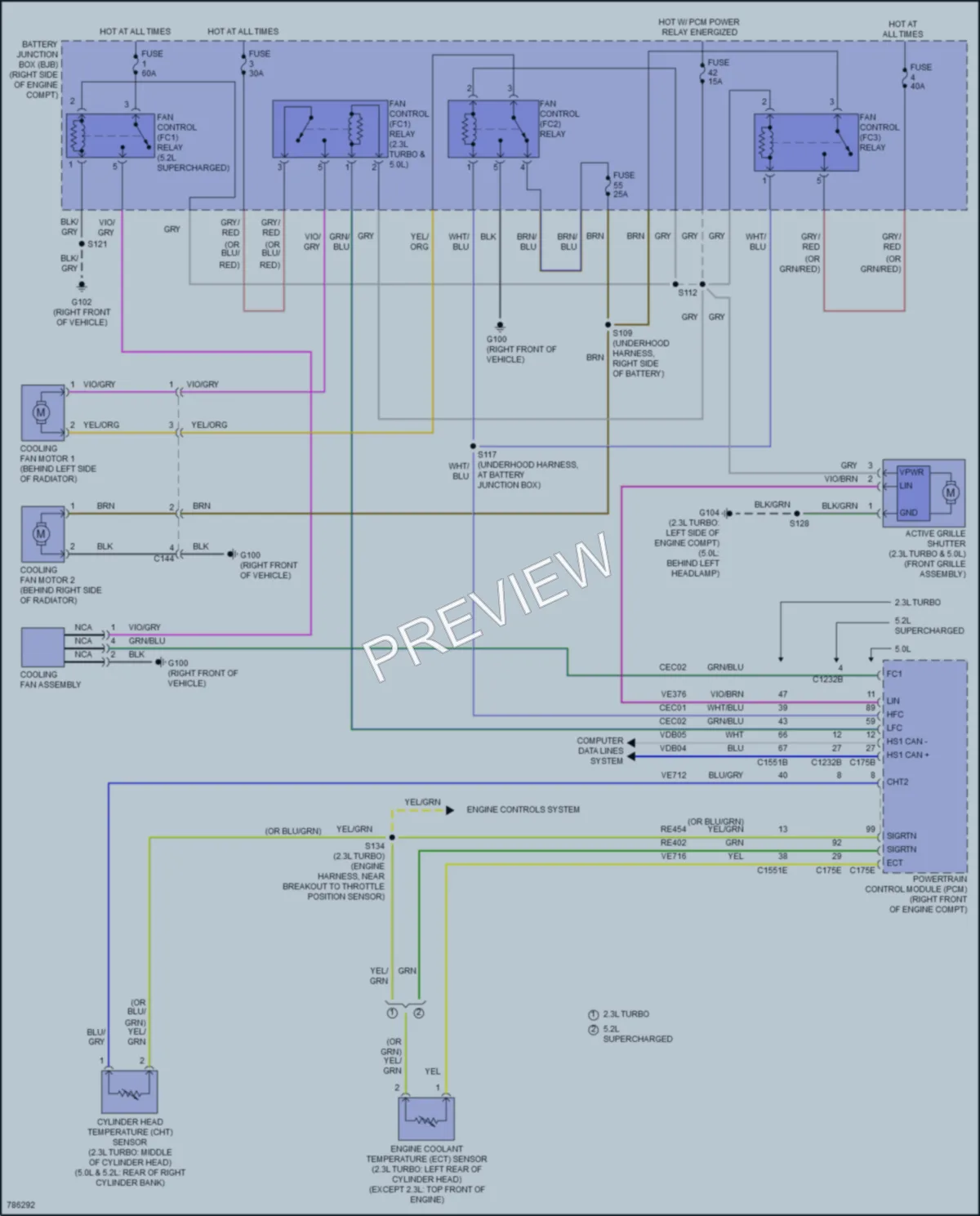 2022 Ford Mustang Cooling Fan wiring diagram preview