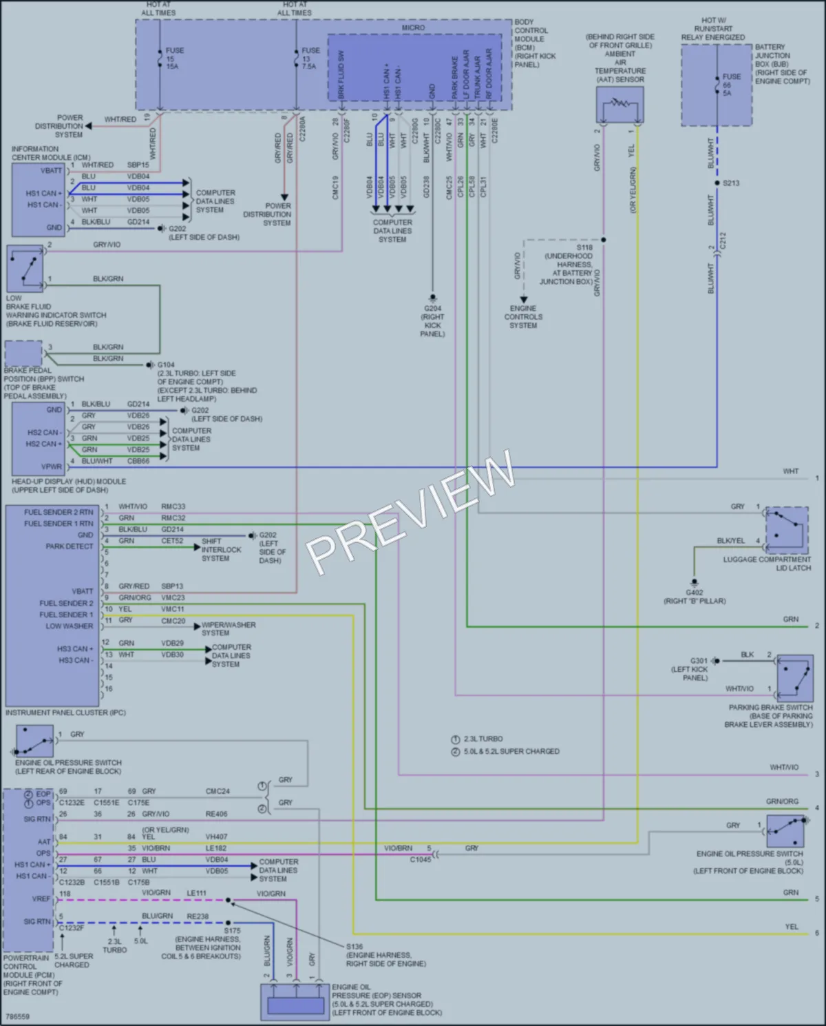 2022 Ford Mustang Instrument Cluster wiring diagram preview