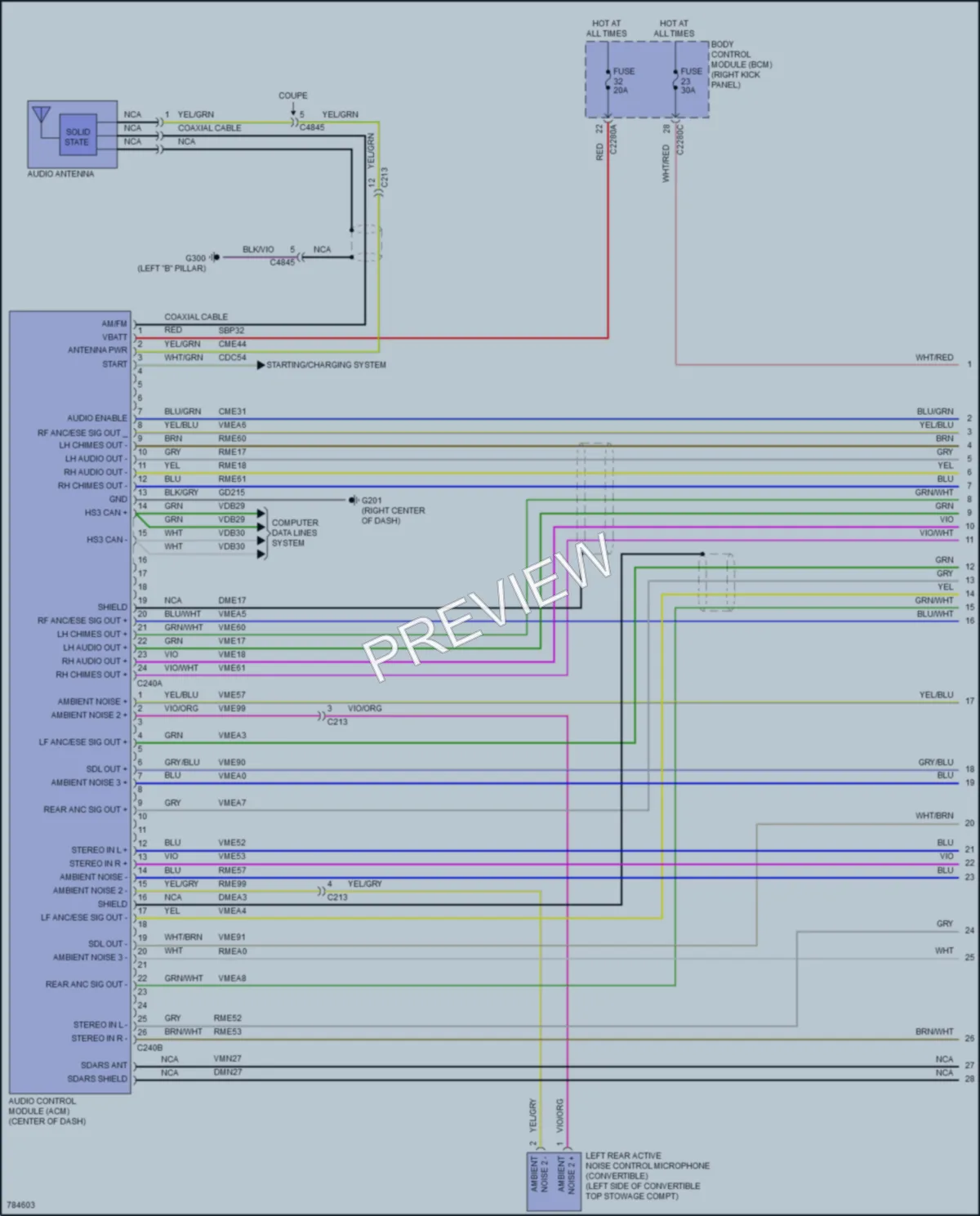 2022 Ford Mustang Radio wiring diagram preview