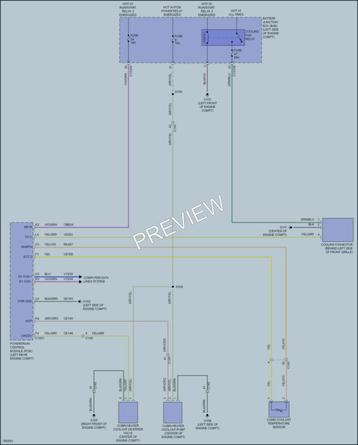 2022 Ford MustangMachE Cooling Fan wiring diagram preview