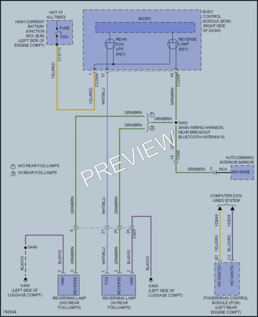 2022 Ford MustangMachE Exterior Lights wiring diagram preview
