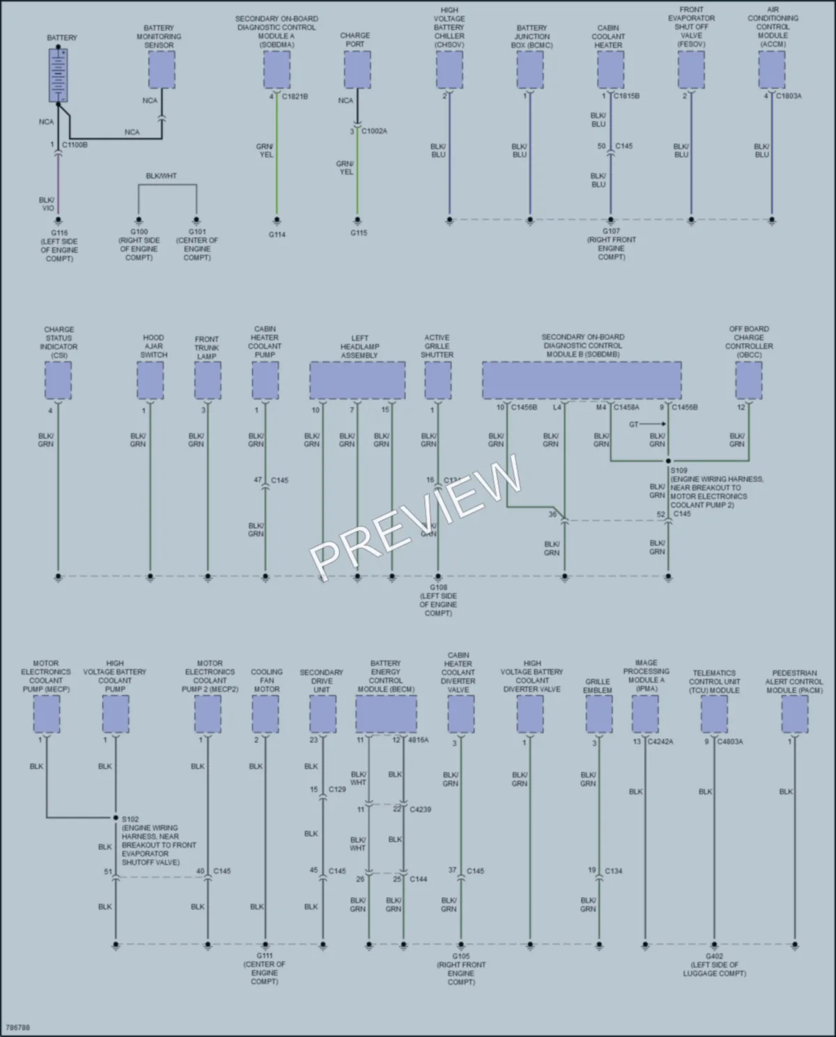2022 Ford MustangMachE Ground Distribution wiring diagram preview