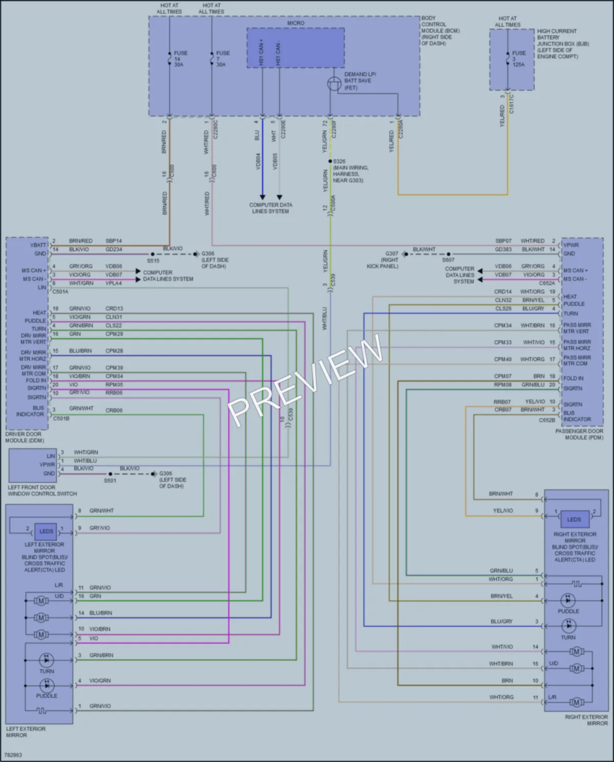 2022 Ford MustangMachE Power Mirrors wiring diagram preview