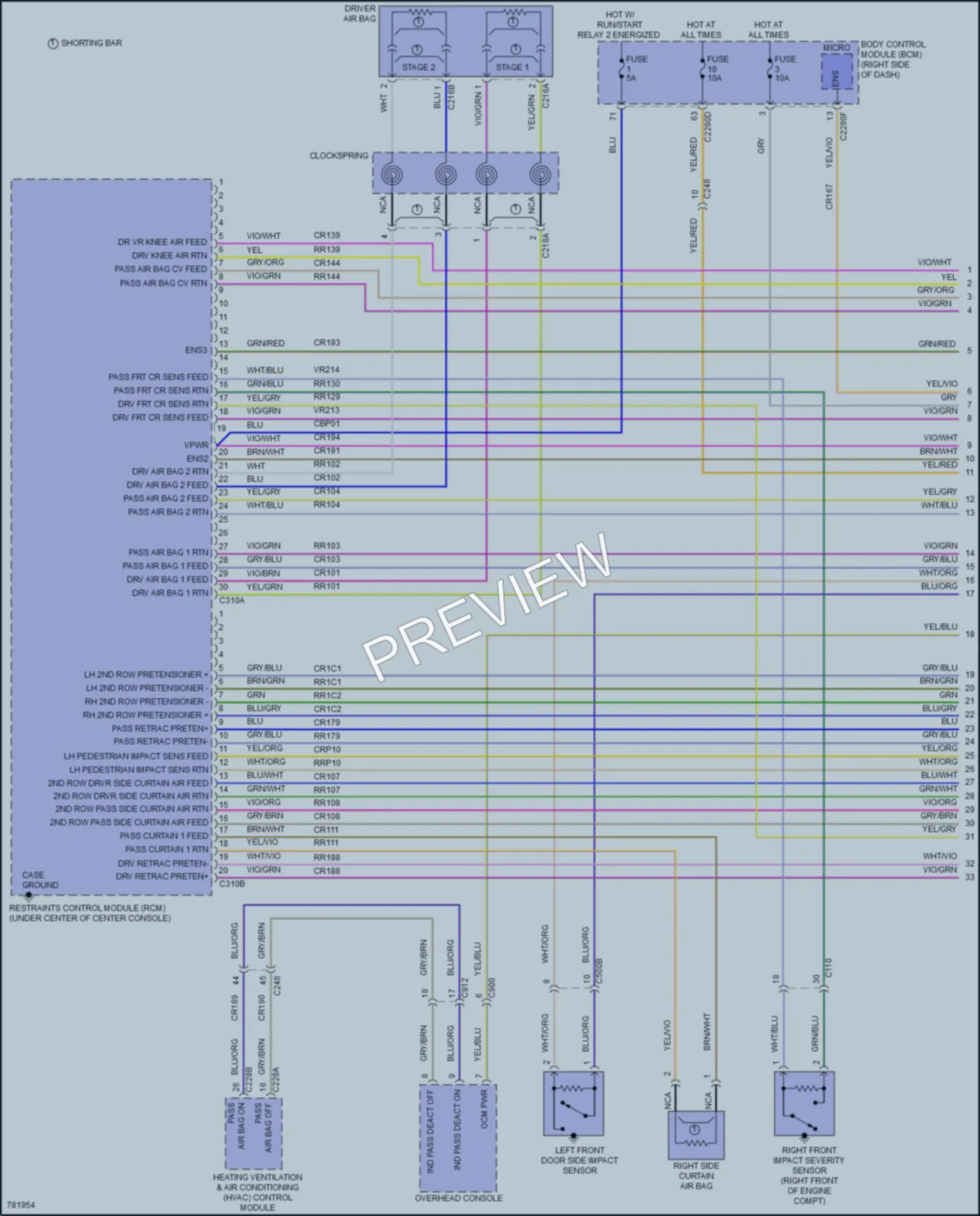 2022 Ford MustangMachE Supplemental Restraints wiring diagram preview