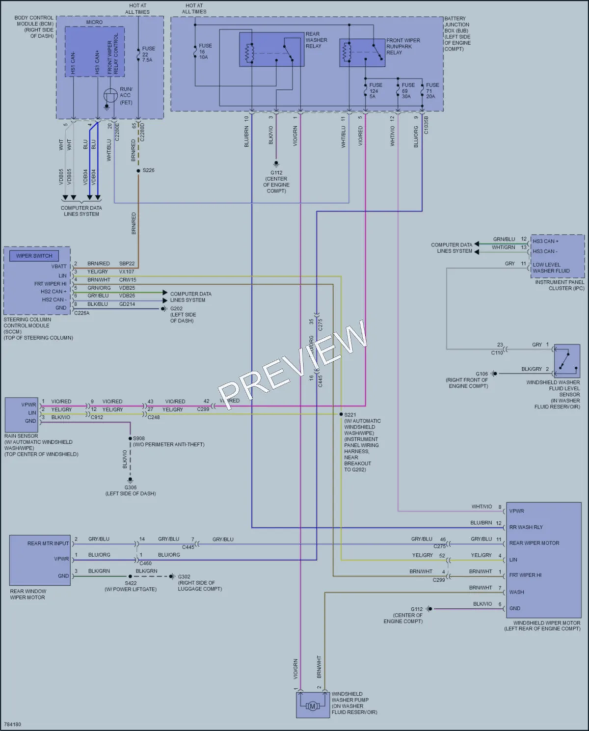 2022 Ford MustangMachE Wiper Washer wiring diagram preview