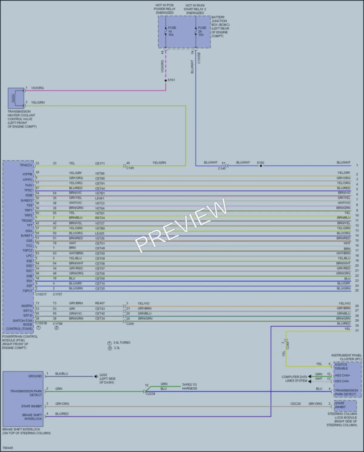 2022 Ford PoliceInterceptorUtility Transmission wiring diagram preview