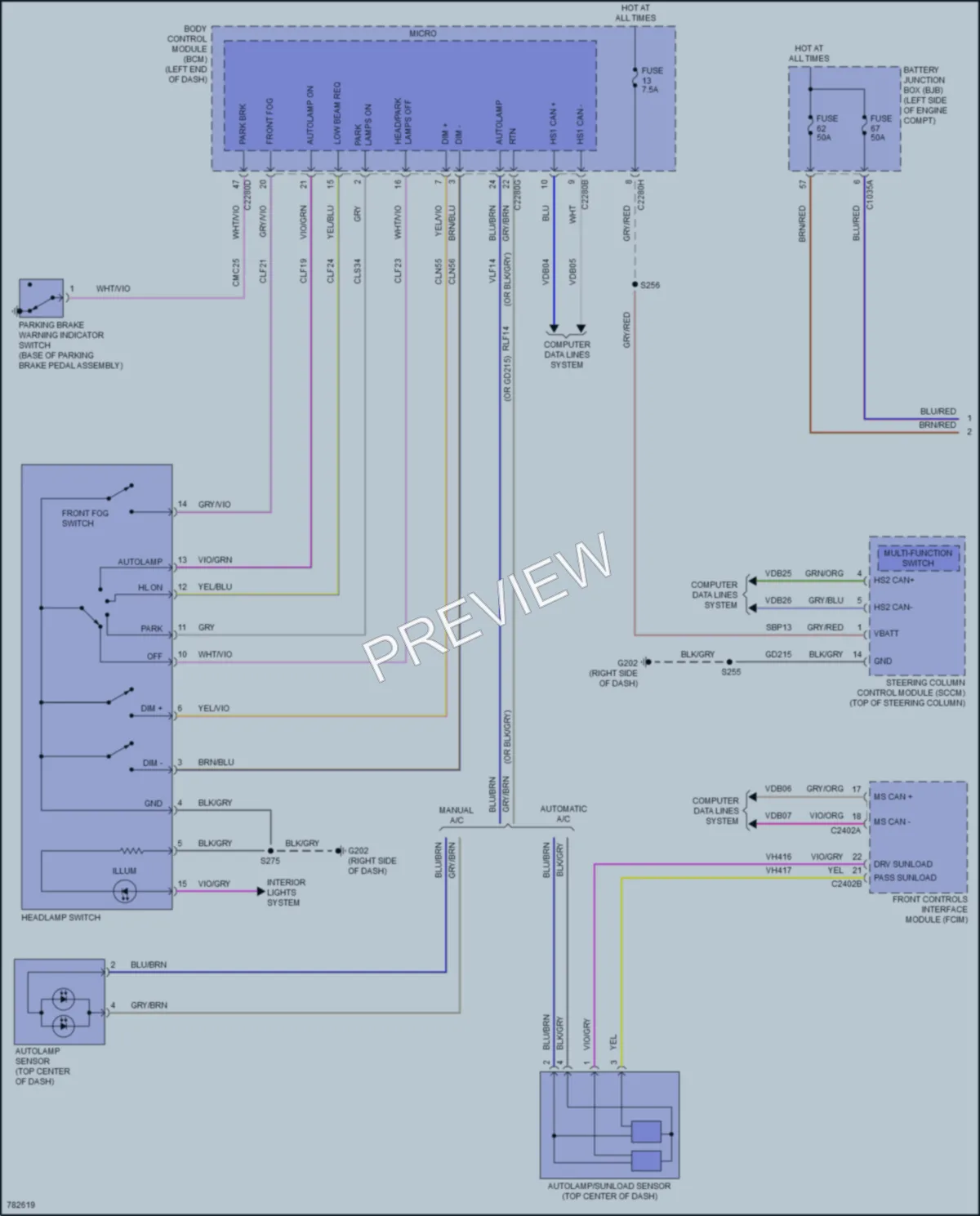 2022 Ford Ranger Headlights wiring diagram preview