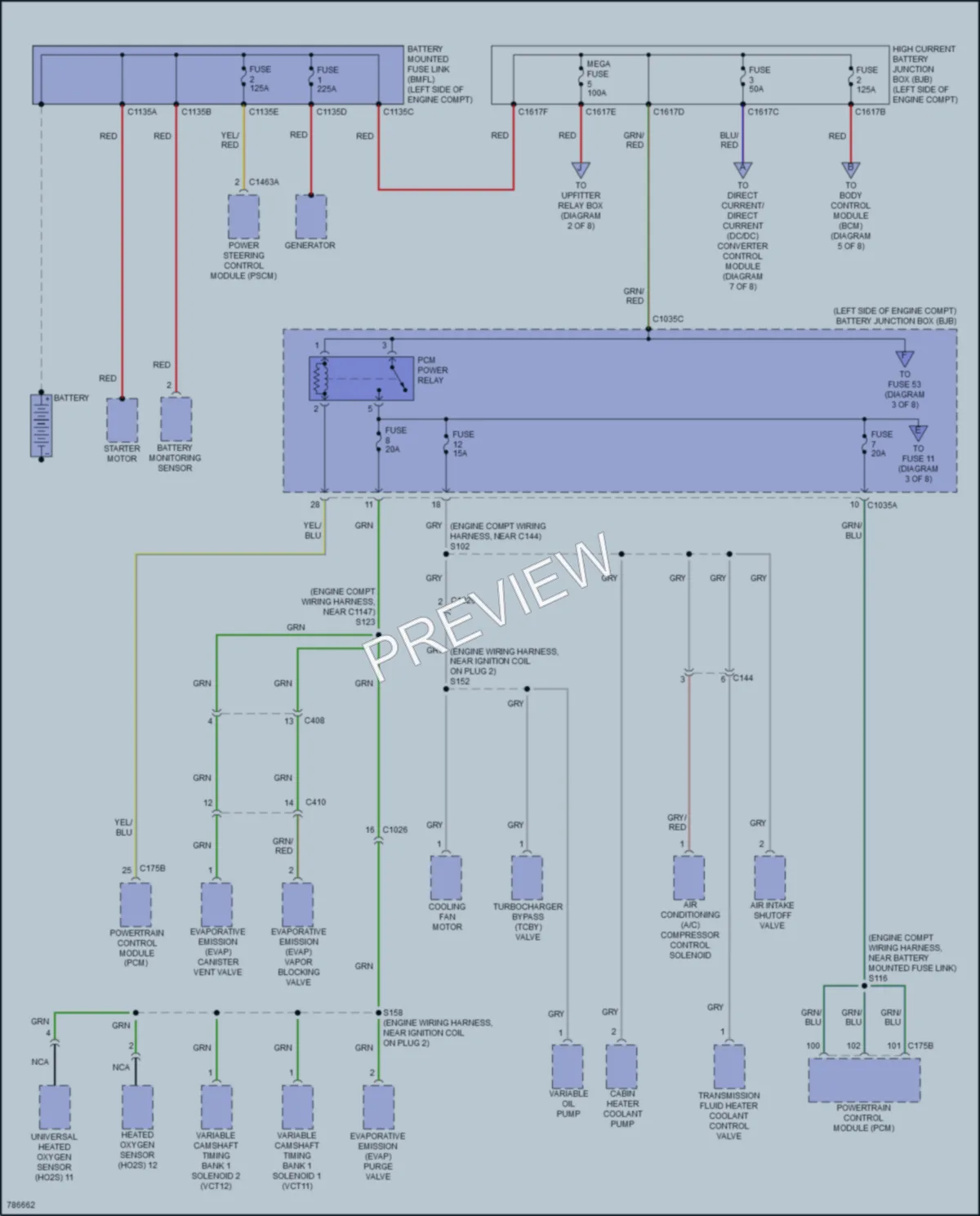 2022 Ford Ranger Power Distribution wiring diagram preview