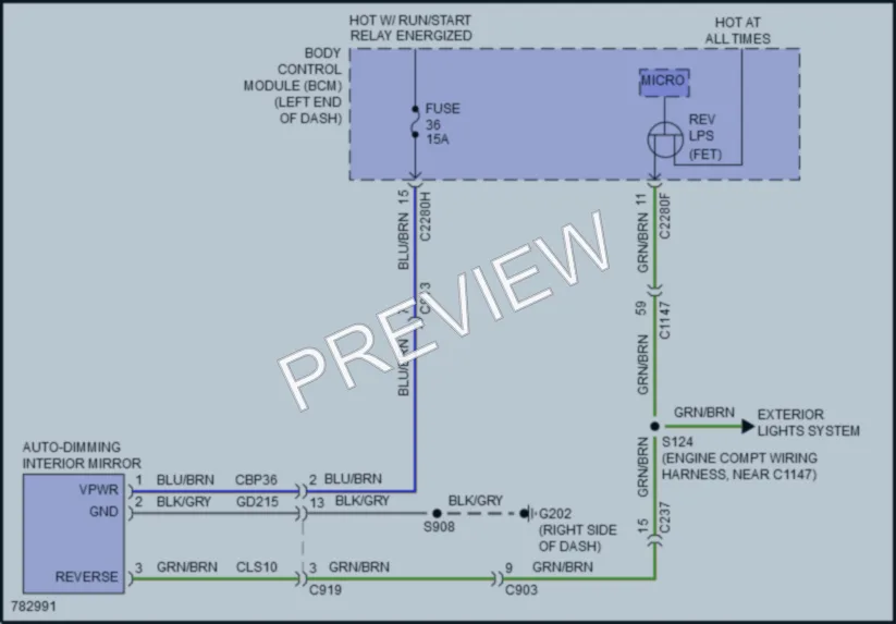 2022 Ford Ranger Power Mirrors wiring diagram preview