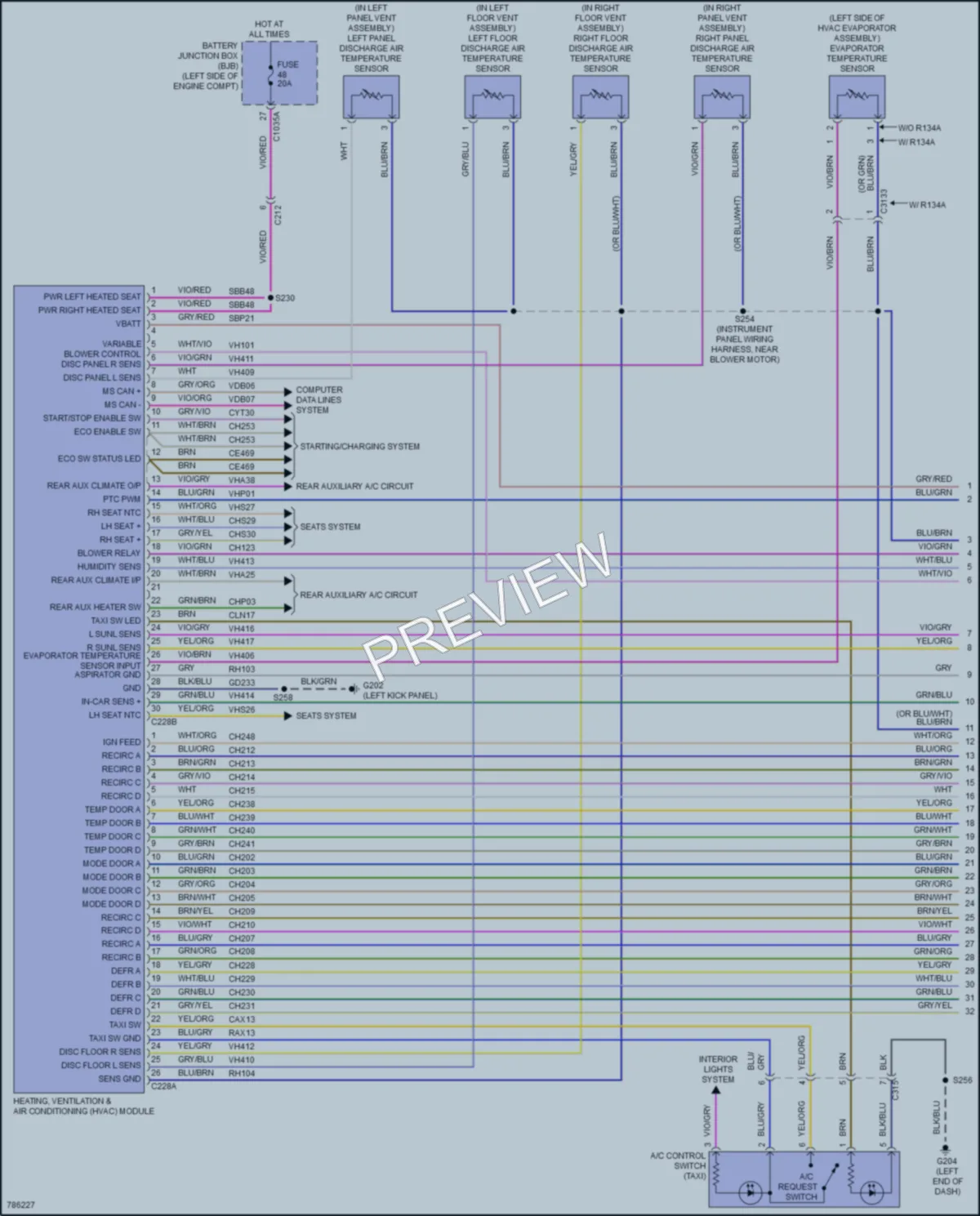 2022 Ford TransitConnect Air Conditioning wiring diagram preview